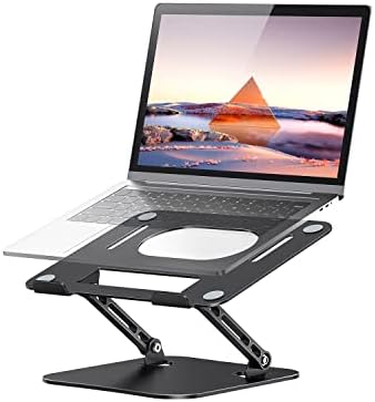 JOIOT Adjustable Aluminum Laptop Stand, Ergonomic Riser for 11-16" Laptops | Free Height Adjustable，Hollow Vent for Fast Cooling, Anti-Slip Silicone Pad, Foldable Portable for Home Office Travel