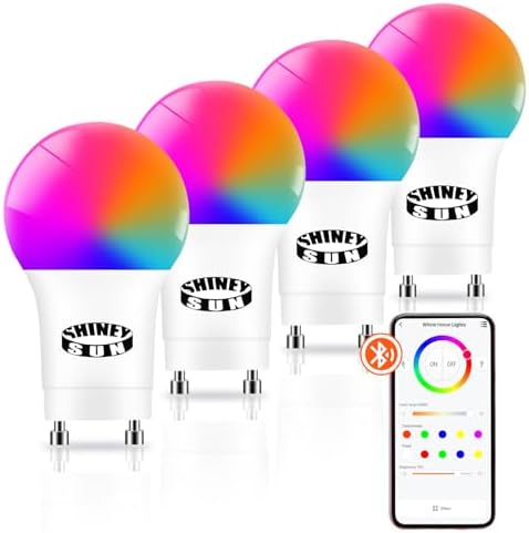 GU24 Bluetooth Led Light Bulb 2 Prong 12W 1200LM 4Pack