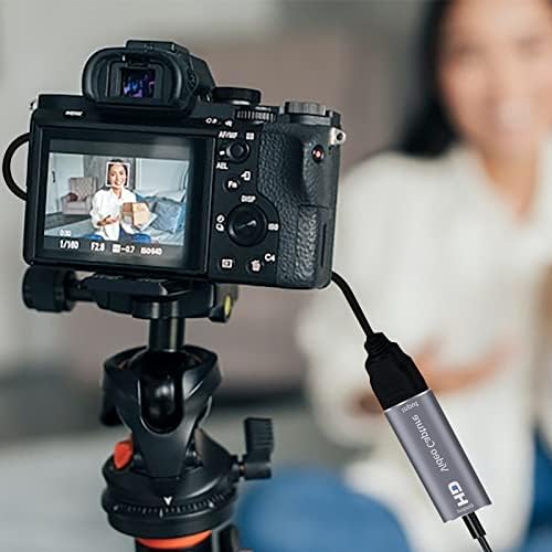 Extenuating Threads 4K HDMI Capture Card, Cam Link Video Capture Card HDMI to 1080P Type-C for Windows Mac OS System for Gaming Meeting with USB C Adapter to Adjust PS3 4, Switch, Xbox, silver
