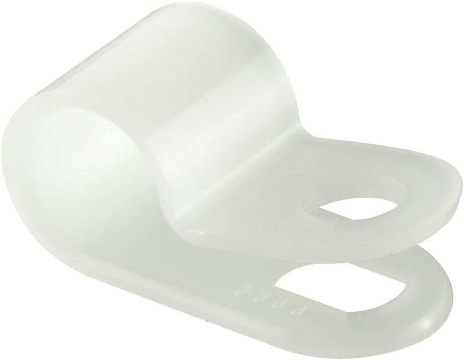 GTSE Black Nylon Plastic Cable Clamps, 3/8" Screw Mounts for Cable, Rope, Tube Management, 100 Pack