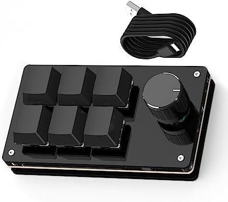 SIKAI CASE Programmable Macro Keyboard,6 Key Macro Mechanical Gaming Macro Keypad,Custom Knob KeyPad, Hot swappable Switch Gaming Keyboard,Wired programmable keypad with Drawing Programming Video