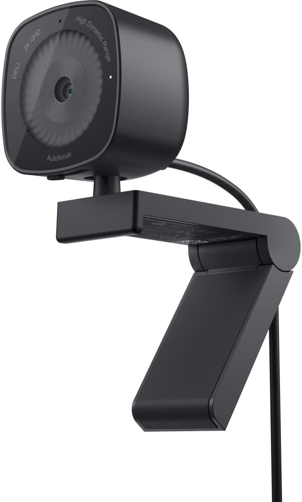 Dell 2K QHD Webcam WB3023, Sony Sensor, Noise Reduction Mic | Teams Certified, 78° Field of View, 2X Digital Zoom, HDR, Face Detection, Tilt and Swivel, USB-A