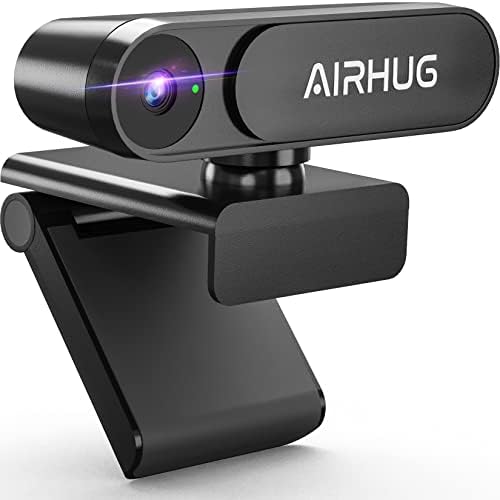 AIRHUG 2K Webcam No Mic with Privacy Cover, USB Camera for Computer | Plug & Play, Without Audio, 78° Wide-Angle, For Streaming and Conferencing