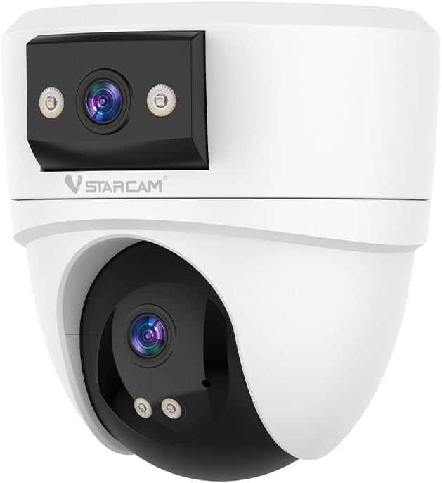 VSTARCAM 6MP Dual Lens Indoor Security Camera Wireless, 2.4G/5G WiFi Dual-Band with 360° PTZ & AI Auto Tracking, Color Night Vision, Two-Way Audio, Baby Monitor Pet Camera for 24/7 Home Security