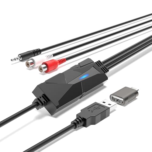 DigitalLife AuralynX USB C Audio Capture Device Card | Convert Cassette Audio to MP3 via RCA or 3.5mm Input, Compatible with PC/Mac/Linux, for Content Creators and Educators