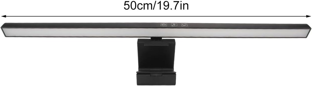 BORDSTRACT LED Monitor Light Bar, Stepless Dimming & 3 Color Temperature Adjustable Anti Glare Eye Care USB Computer Lamp Ultra Wide Lighting Weighted Clip On Desk Lamp for All Computer Scree (Black)