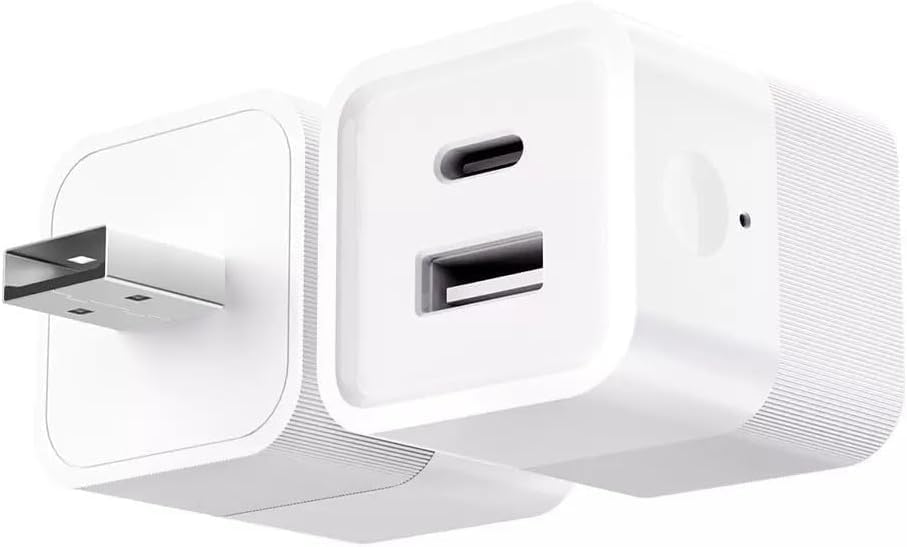 WiFi Smart USB Adapter, Mini Remote Control Switch with Tuya App, DC 5-12V Power Control, Compatible with Alexa and Google Home, White