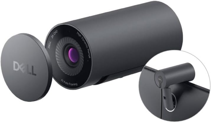 Dell 4K UHD Webcam WB7022, Sony Sensor, Teams Certified | Advanced AI auto framing