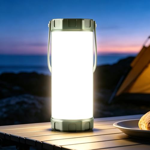 Glocusent 106 LED Camping Lights, 5000mAh Rechargeable Lantern for Outages | 5 Brightness 3 Modes & SOS, Lasts 80hrs, IP68 Waterproof, Max 1200LM, 5000mAh Lanterns, Hiking, Emergency Camping Essentials