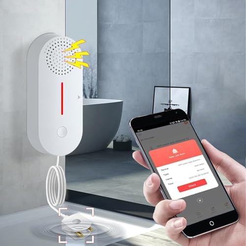 Water Detector Alarm, Smart Water Sensor Alarm Water Leak Detector, 100dB Water Detector Alarm with App Remote Monitor, Wireless Tank Level Monitor for Basement,Kitchen,Bathroom.1PCS