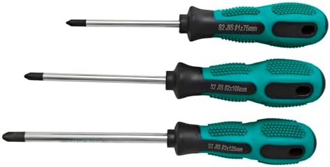 JIS Screwdriver Set (3Pcs #1#2#3) – Magnetic Tips, S2 Alloy Steel, Meets JIS B4633 Standard, Designed for Japanese Motorcycles, Vehicle,Bicycles & Industrial Equipmen