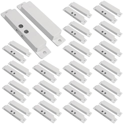 20 Sets NC Magnetic Contacts Window Door Sensor Surface-Mounted Reed Switch Alarm with Double Side Tape