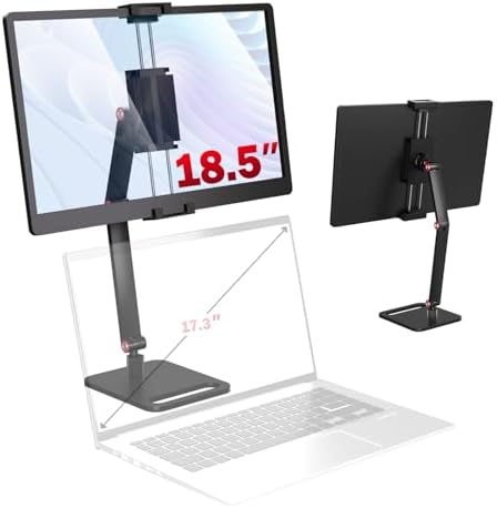 Portable Monitor Stand Holder for 6-18.5 Inch,Universal Desktop Version Expandable Display Base Adjustable Portable Monitor Desktop Clamp,Long Stand,Tablet Stand ,Compatible with Larger Sizes