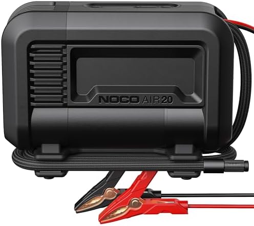 NOCO AIR20 47 LPM 12V Portable Tire Inflator & Air Compressor | Inflates 0-40 PSI in 2.5 Minutes, 100 PSI, Digital Gauge & Auto-Shutoff, Battery Clamps, Tires up to 35 Inches