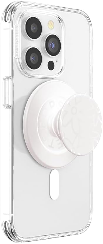 PopSockets Phone Grip for MagSafe, Magnetic Holder, Phone Stand, Daisy - Translucent He Loves Me Not