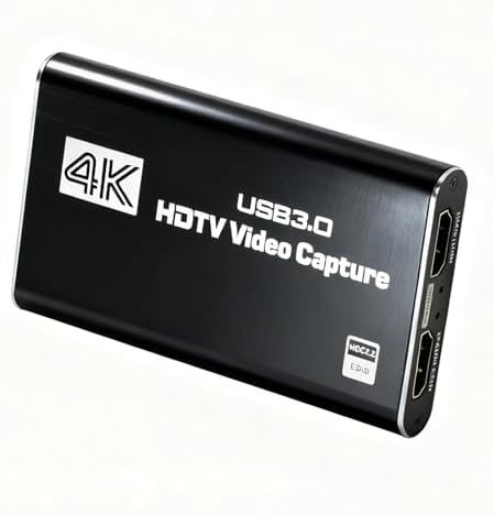 4K HDMI Video Capture Card with Microphone Full HD 1080P 60FPS | USB 3.0 Gaming Capture Device, Compatible with Switch/Xbox/PS4/PS5/PC/OBS