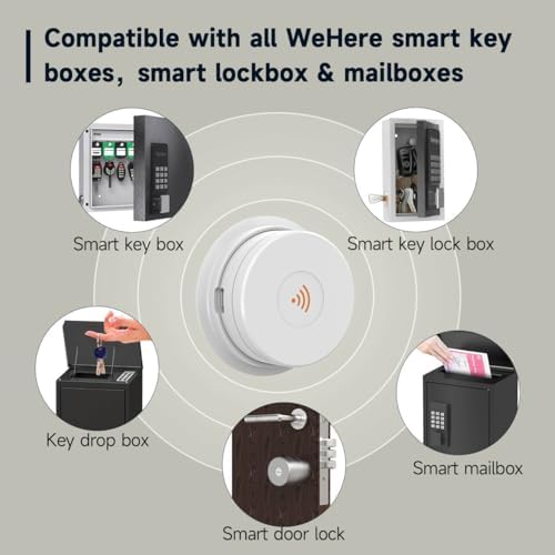 WeHere Wi-Fi Bridge (W100) & Door Sensor for WeHere Smart Lockboxes, Door Sensor for Business