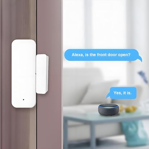 UHPPOTE Smart Door Window Contact Sensor 2.4GHz WiFi Wireless Detector | Tuya App Notification, No Hub Required, Compatible with Alexa Google Assistant