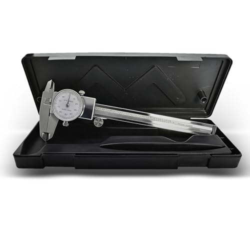 findmall 6" Dial Caliper 0.001 Stainless Steel Caliper Measuring Tool 4-Way Measurement with Plastic Case