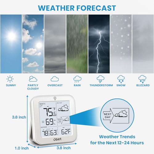 Indoor Outdoor Thermometer Wireless 500 FT Outdoor Thermometer with Sensor