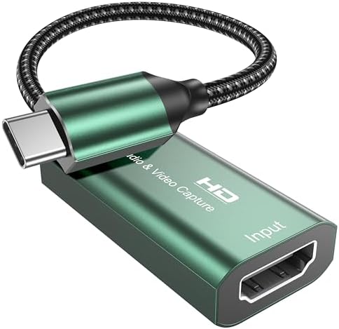Video Capture Card,4K USB 3.0 HDMI to USB C Capture Card,1080P 60FPS Capture Card for Gaming, Streaming, Compatible with IPad Windows Mac OS Switch PS5/4 Xbox OBS Zoom DSLR Camera (Green)