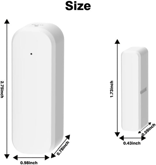 Loopo WiFi Door Window Sensor, Smart Contact Sensor with App Alerts, Compatible with Alexa & Google Assistant, Tuya Smart Life App Door Open Detector, 2.4GHz WiFi Only, No Hub Required, , 2 Pack