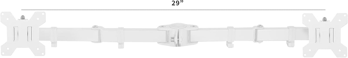VIVO White Fully Adjustable Dual Monitor Arm for Desk Mount Stand, Double Monitor Arm for 2 Screens up to 27 inches, PT-SD-AM02AW