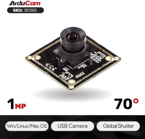 Arducam 100fps Global Shutter Color USB Camera Board, 1MP OV9782 UVC Webcam Module with Low Distortion M12 Lens Without Microphones