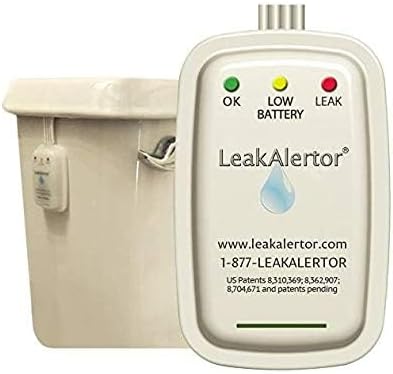 LeakAlertor 6000 Toilet Leak Detector – Installs in Seconds, No Tools Required / Detects Leaks, Running Toilets, and Other Problems That Cause High Water Bills / Visual & Audible Alerts