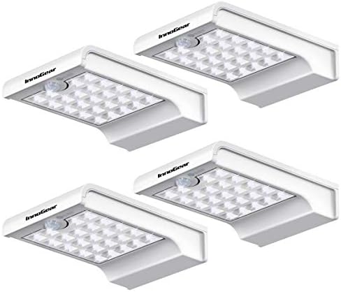 InnoGear 24 LED Solar Gutter Lights Outdoor Motion Sensor Wall Light, 4 Pcs