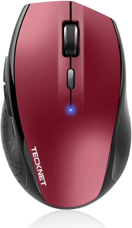 TECKNET Bluetooth Mouse, Wireless Silent 6 Buttons 2-Yr Battery, Black | BT 5.0/3.0, 6-Level DPI to 4800, Wide OS Compatible, Ergonomic for M/L Hands, Extended Battery