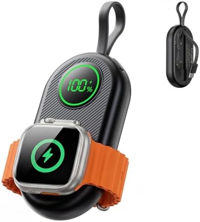 2026 Upgraded 2500mAh Portable Charger for Apple Watch 2-in-1 Wireless | Magnetic Fast Charging for Apple Watch Charger - Compact iWatch Accessories for RV, Camping, Car & Travel Essential