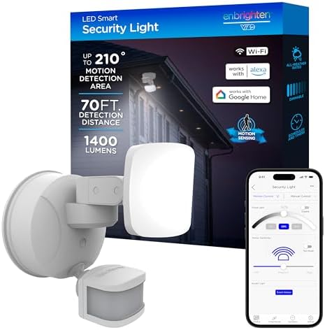 Enbrighten Vibe Smart LED Security Light, Motion Activated, Single Head