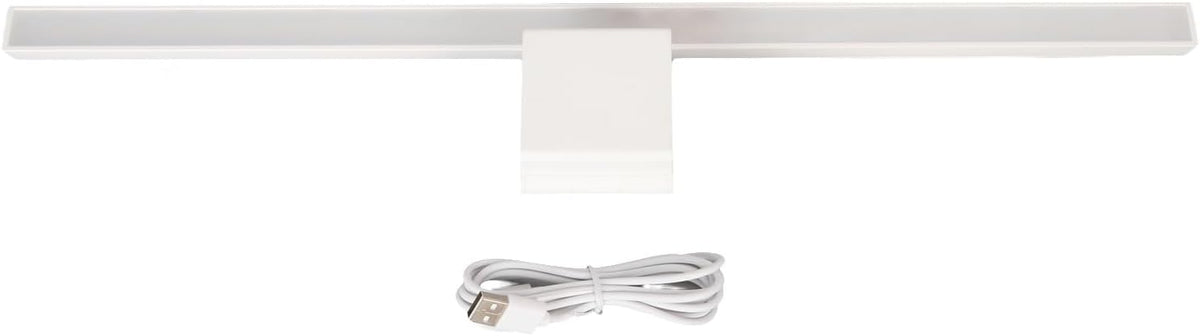 BORDSTRACT LED Monitor Light Bar, Stepless Dimming & 3 Color Temperature Adjustable Anti Glare Eye Care USB Computer Lamp Ultra Wide Lighting Weighted Clip On Desk Lamp for All Computer Scree (White)