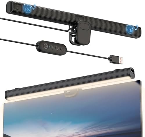Smiling Shark Monitor Light Bar with Magnetic 3 Color Temperature Dimmable