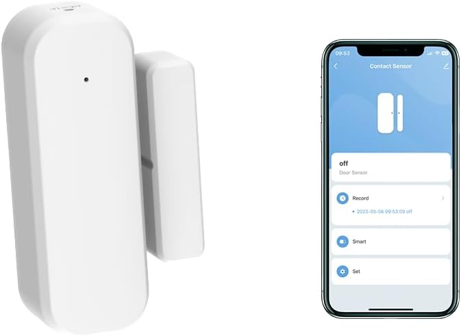 Loopo WiFi Door Window Sensor, Smart Contact Sensor with App Alerts, Compatible with Alexa & Google Assistant, Tuya Smart Life App Door Open Detector, 2.4GHz WiFi Only, No Hub Required, , 2 Pack