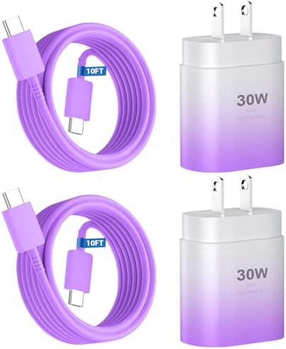 Phone 17 16 15 Charger Fast Charging,30W USB C Phone 17 16 15 Pro Max Charger Block&10FT Long Type C Cable Cord for i.Phone 17/17 Air/17 Pro/17 Pro Max/16/16 ProMax/15/15 Pro Max,Purple Gradient