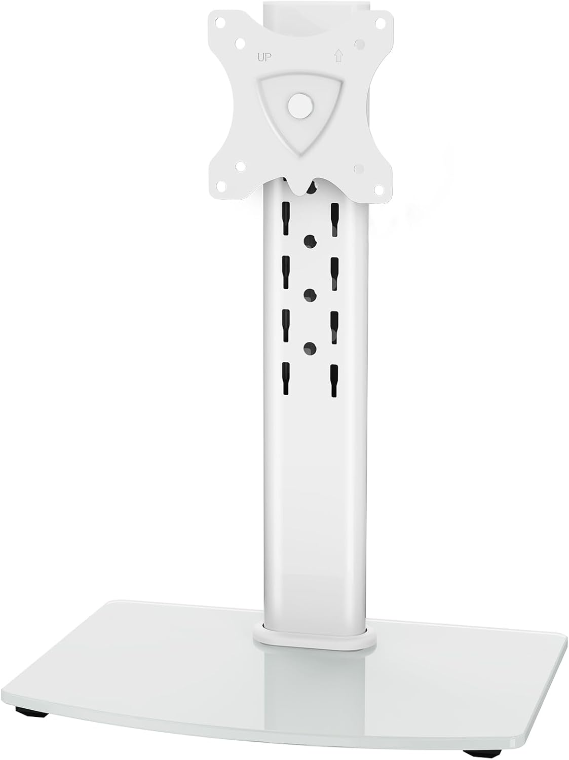 MOUNT PRO Single Monitor Stand Fits Max 32 inch Screen, Free-Standing Computer Desk Stand, Display Mount with Height Adjustable, Swivel, Tilt, Rotation, VESA Monitor Stand 100x100, White
