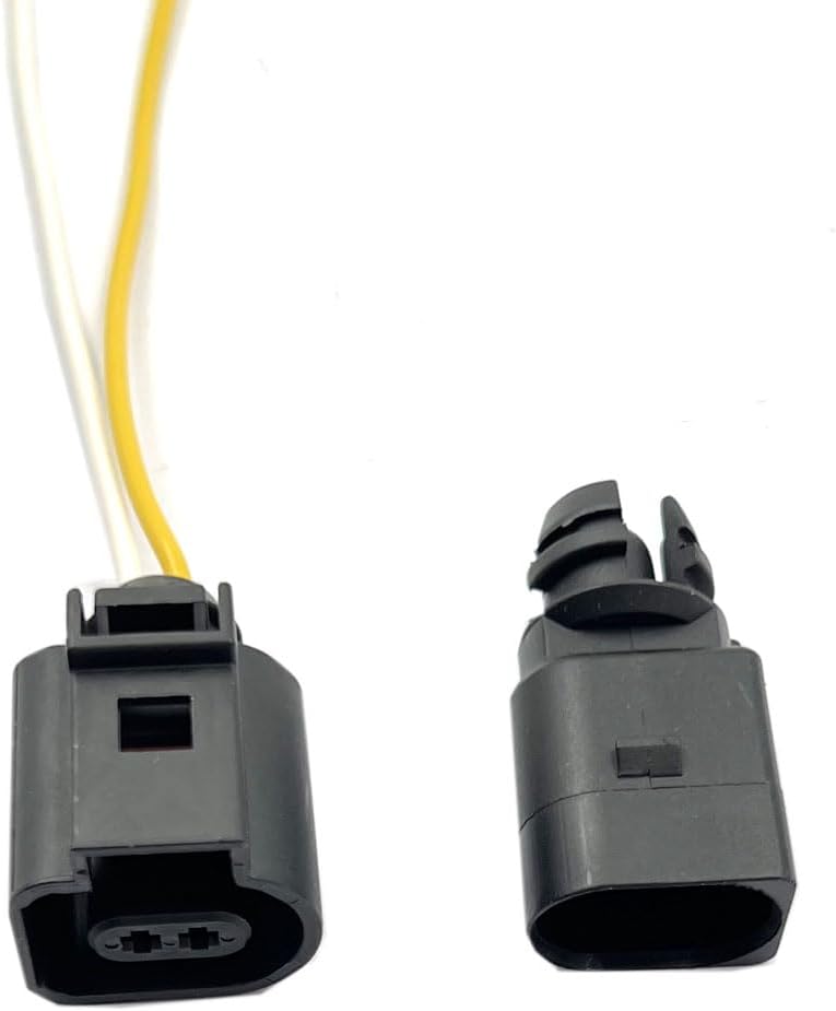 FainWan Ambient Air Temperature Sensor with 2-pin Connector Plug Wiring Harness Pigtail Compatible with CC Golf Passat Tiguan A3 A4