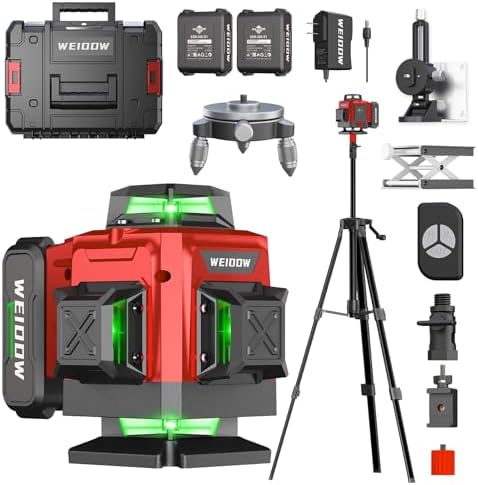 WEIDDW Laser Level 360° Green Cross Line Self Leveling Laser Measuring Tool