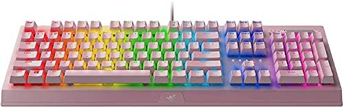 Razer BlackWidow V3 Mechanical Gaming Keyboard, Green Mechanical, Quartz | Tactile & Clicky, Chroma RGB Lighting, Compact Form Factor, Programmable Macro Functionality