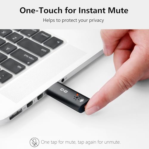 Upgrade USB Microphone with Touch Mute for Laptop & Desktop Computer | Plug-and-Play Condenser Mic with Mute LED Indicator, Clear Audio for Calls, Meetings, Study & Travel