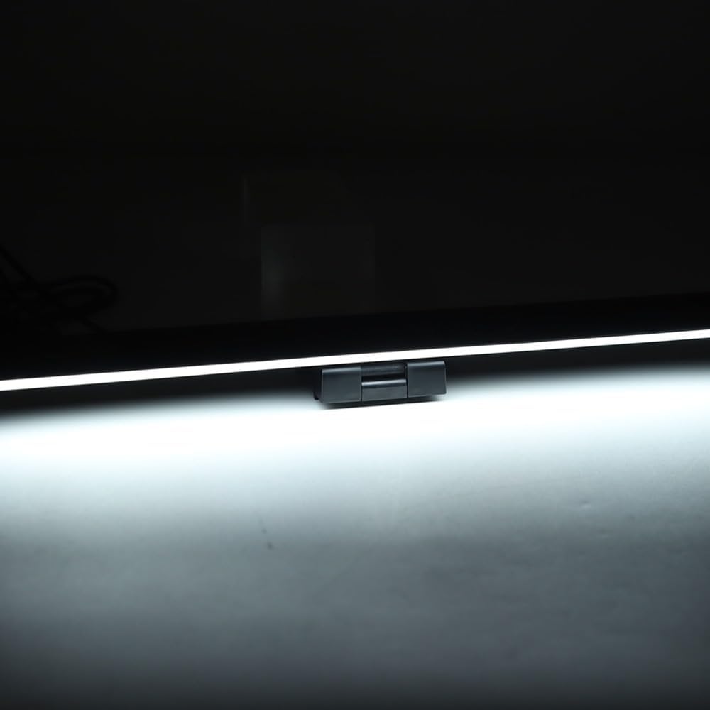 Laptop Monitor Lamp, Black LED Computer Monitor Light Bar, Anti Blue Light Clip-On ABS Screen Lamp, 13 x 0.6 in