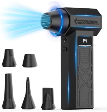 Compressed Air Duster,280000 RPM Electric Air Blower,Cordless Keyboard Cleaner with 5 Nozzles & 4 Speed Modes,Fast Charging for PC,Camera,Car and Home Cleaning