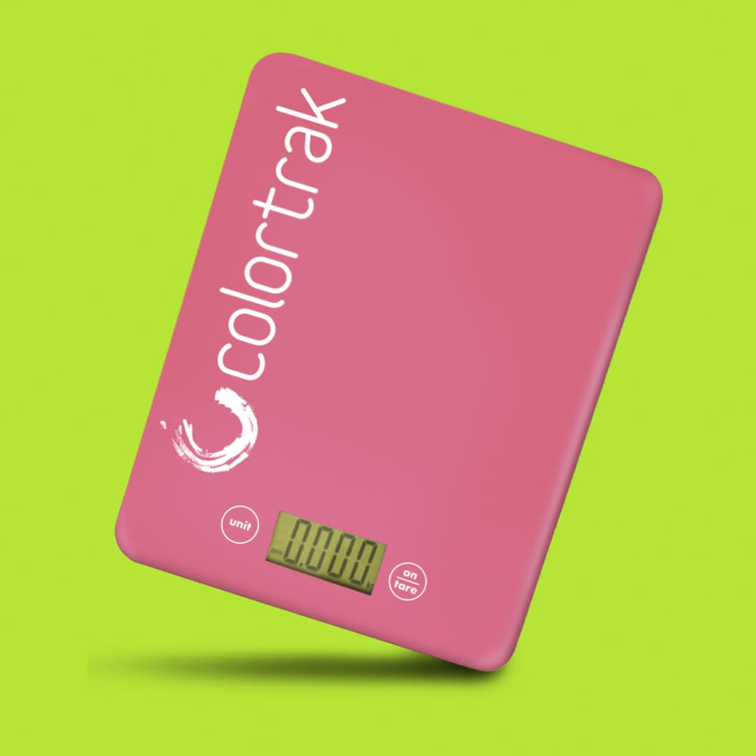 Colortrak Digital Scale, Tempered Glass, 8" x 6.5" | Measures lb, Oz, ml, G & Kg Quantities, Sleek Design Fits Most Color Trays & Stations, Designed for Professional Salons