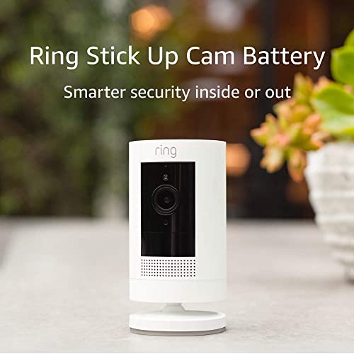 Certified Refurbished Ring Stick Up Cam Battery HD security camera with custom privacy controls, Simple setup, Works with Alexa - White (Pack of 2)