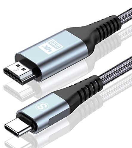 USB-C to HDMI Cable 3.3ft 4K High-Speed Braided Thunderbolt 4/3 Compatible | sweguard USB Type C to HDMI Cord For iPhone 17 16 15 Pro Max ,MacBook iPad Pro Air, Samsung S26 S25,Surface, Switch iMac XPS