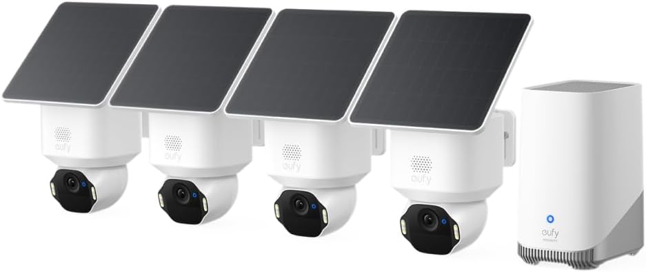 eufy Security SoloCam E42, 4-Cam Kit, 4K Solar Security Camera