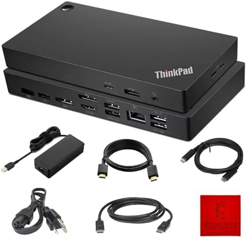 40AY0090US Lenovo ThinkPad Docking Station, USB-C Dock, Dual Monitor, 90W