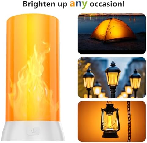 2PCS LED Flame Light, USB Rechargeable Flame Lamp with Remote & Timer, Waterproof Dimmable Flameless Candles Light for Home Party Garden Camping Halloween Christmas Decoration